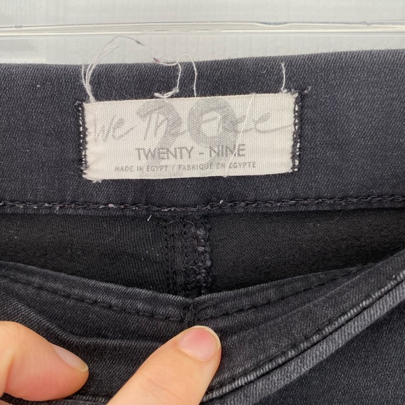 Free People High Rise Skinny Jean Jegging Elastic Waist Heathered Black Size 29 - Picture 2 of 4